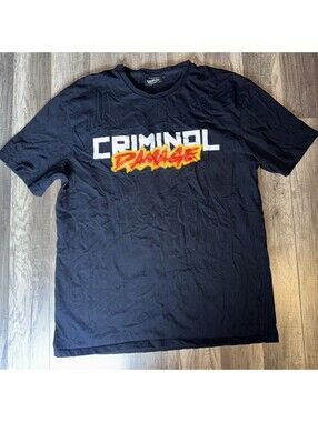 Criminal Damage x Pokémon Charizard T Shirt Men’s Large Black Graphic Tee